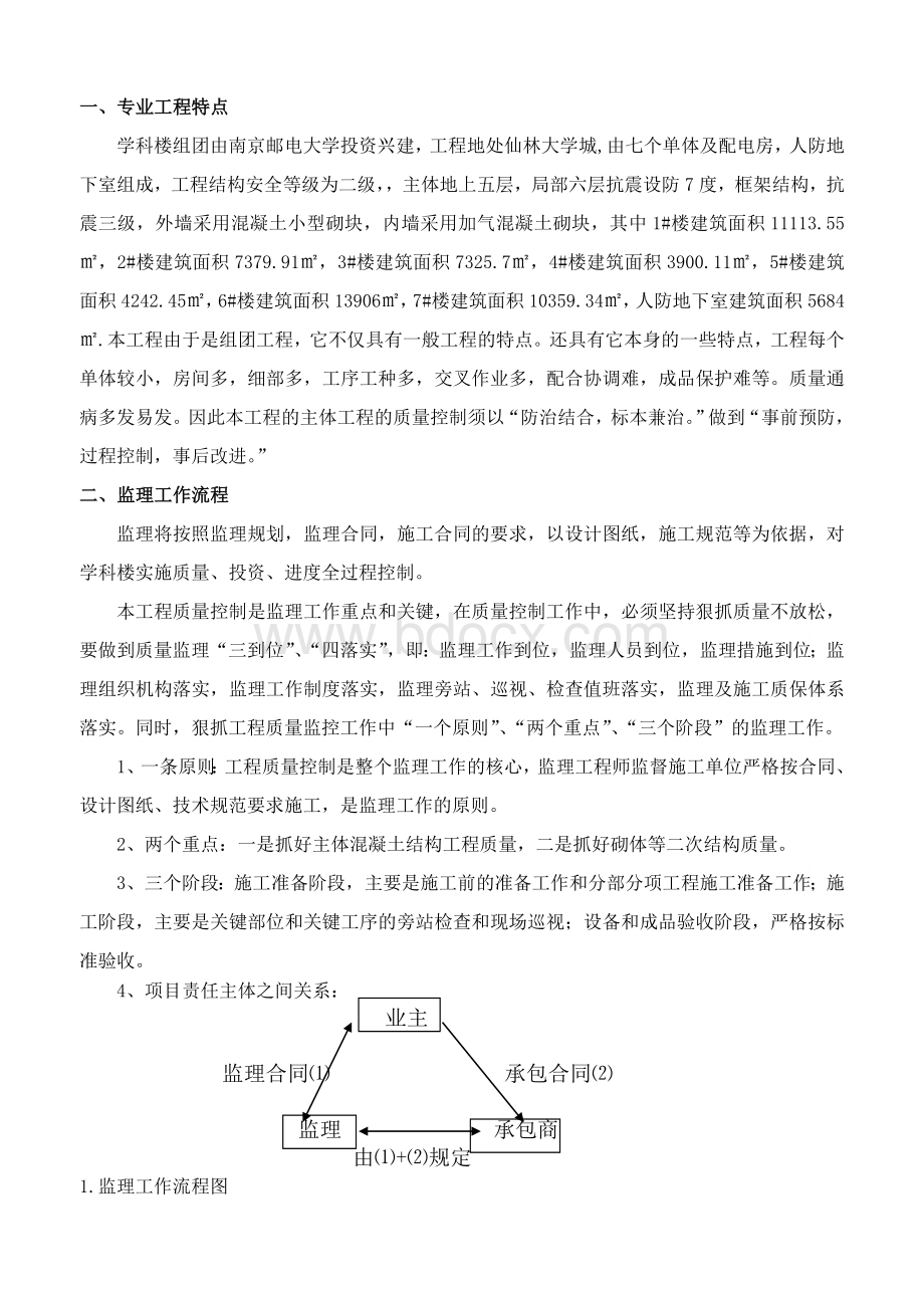 南京邮电大学仙林校区学科楼工程主体监理细则文档格式.doc_第2页