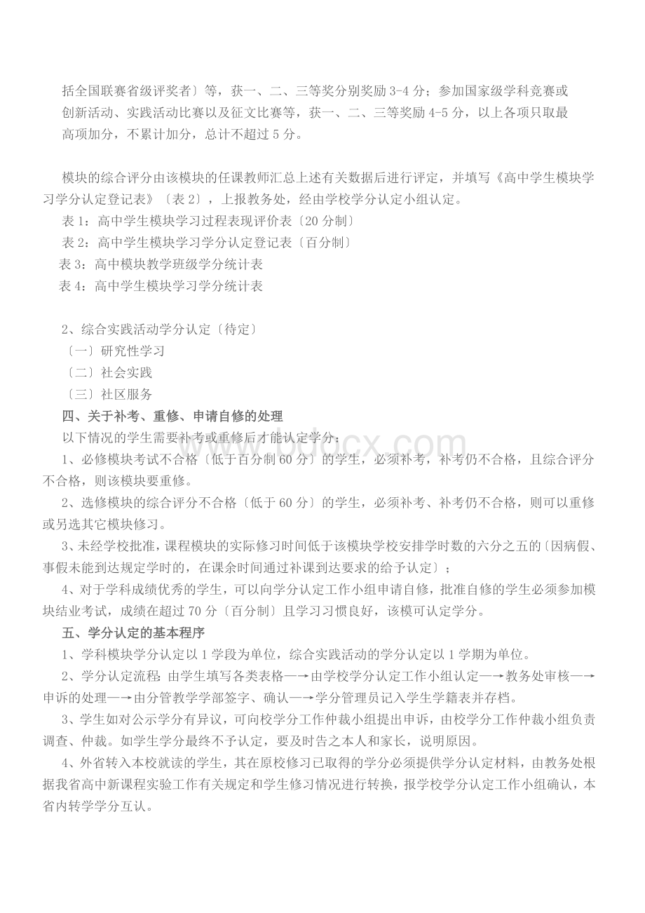 高中新课程学分认定及管理方案文档格式.doc_第3页