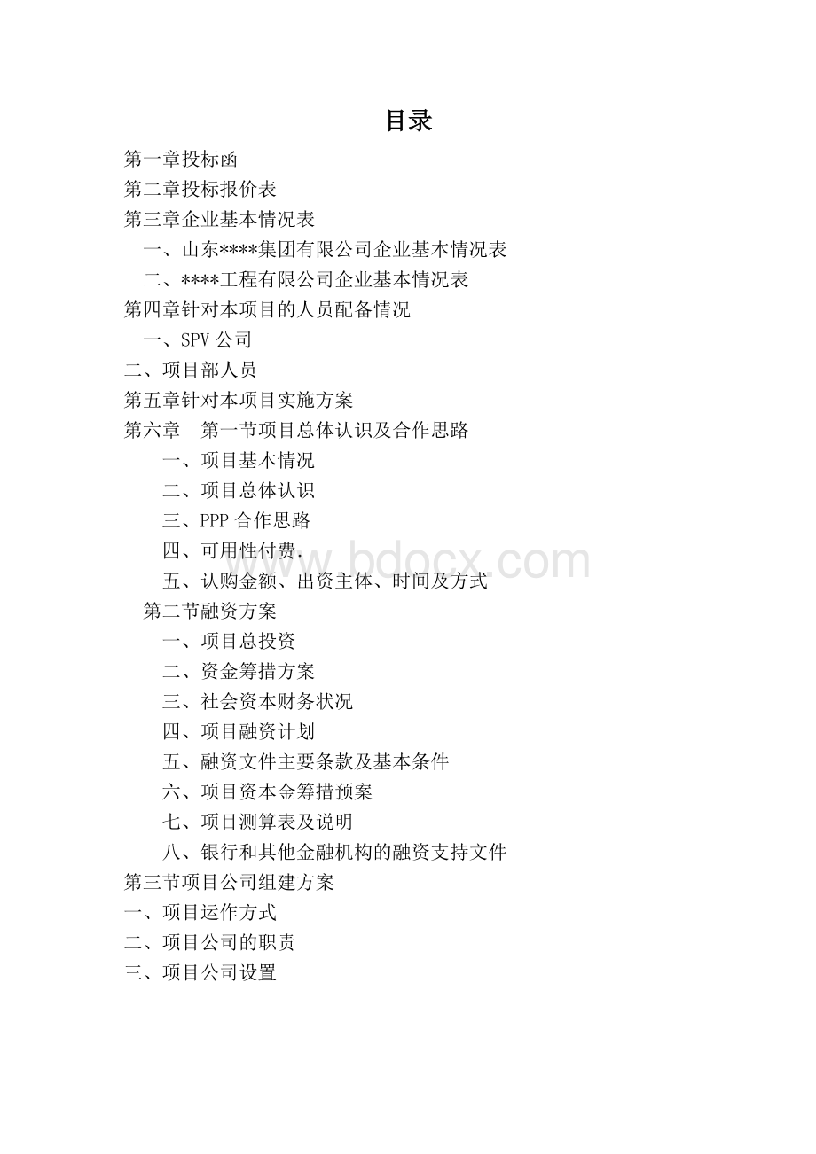 PPP项目投标文件Word文档下载推荐.docx_第1页