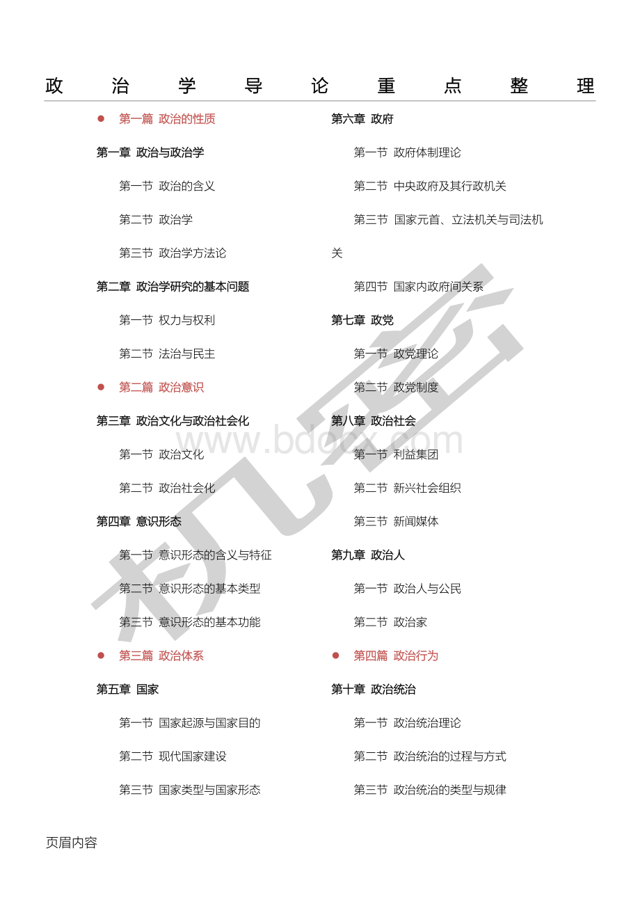 杨光斌《政治学导论》考研重点整理(自己整理的超实Word文档格式.doc_第1页