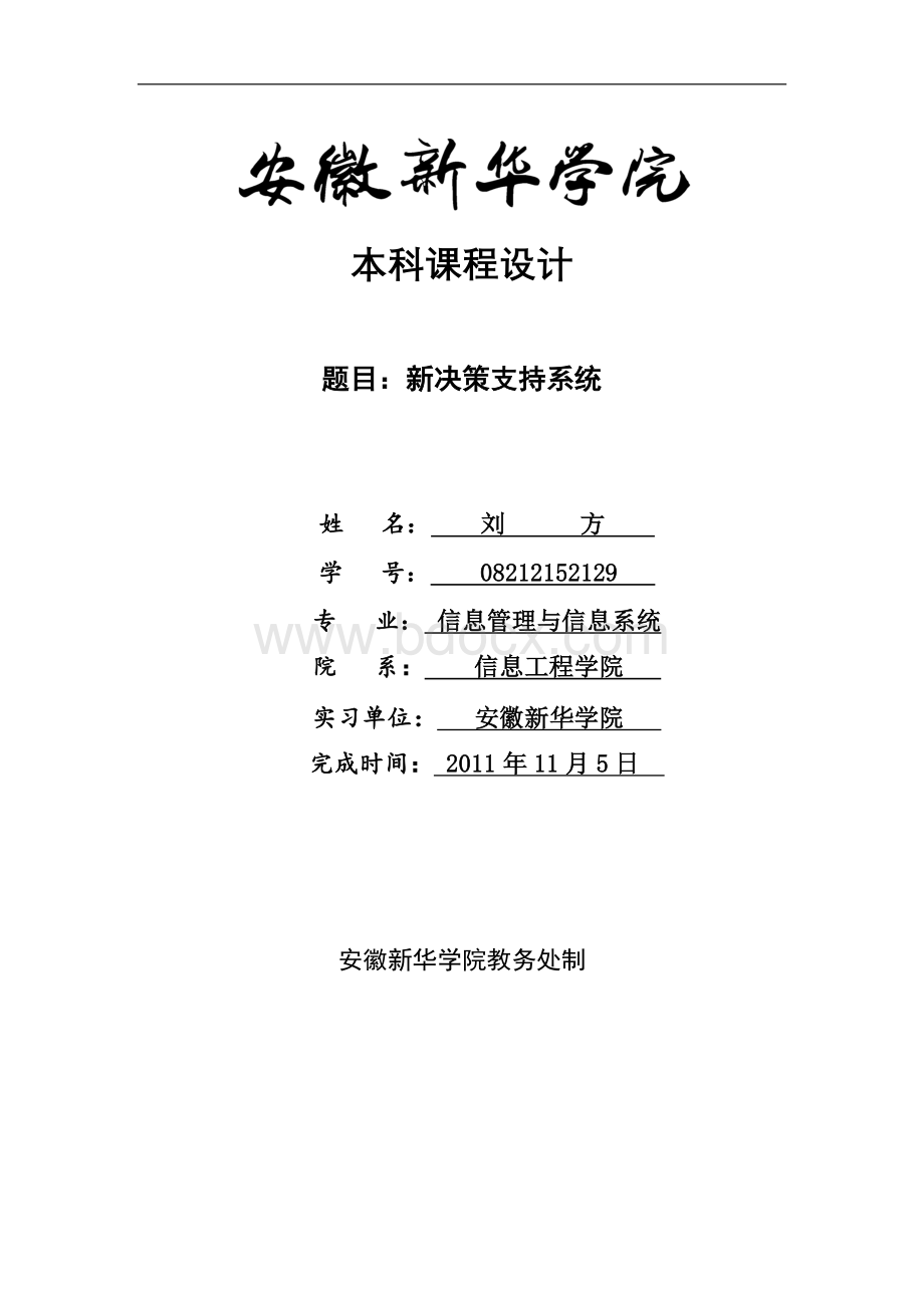 新决策支持系统Word文件下载.doc