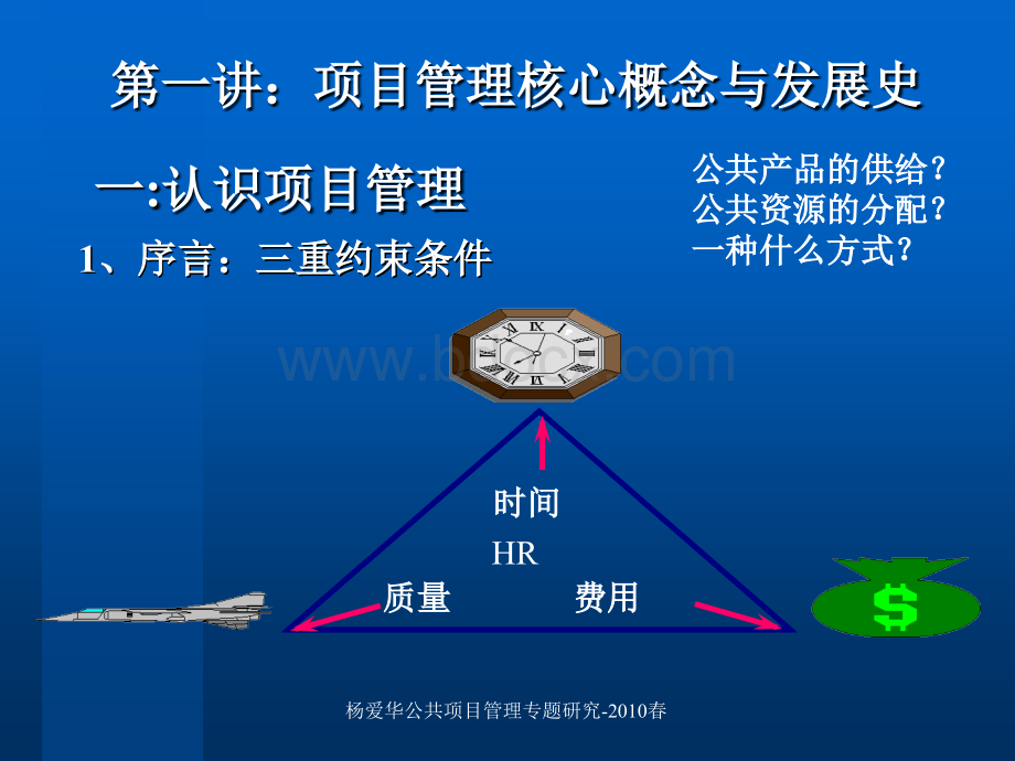 第一部分项目管理核心概念与发展史-教师用2010.ppt_第3页