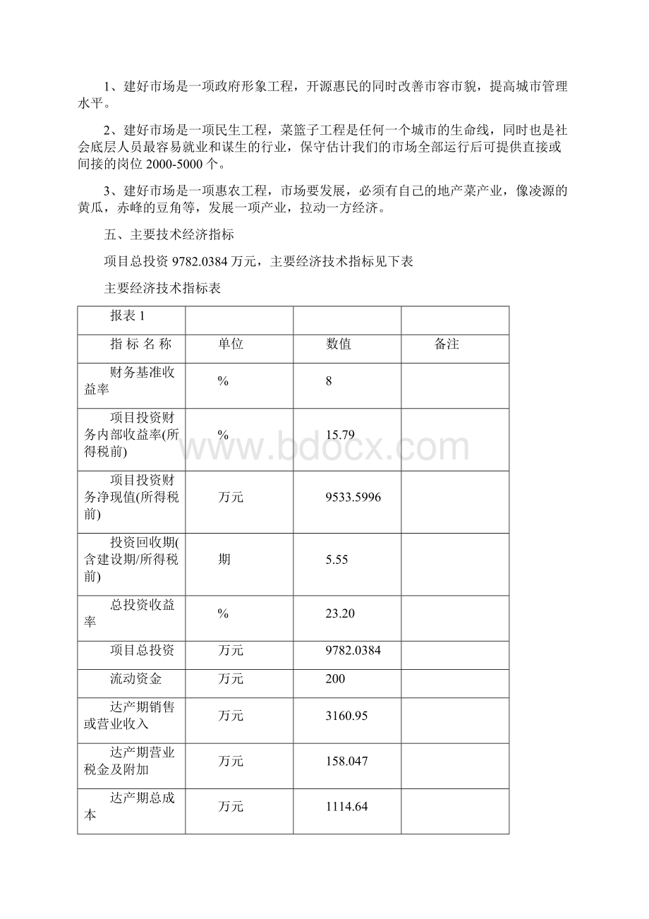 农副产品批发市场一期建设项目可行性研究报告Word文件下载.docx_第3页