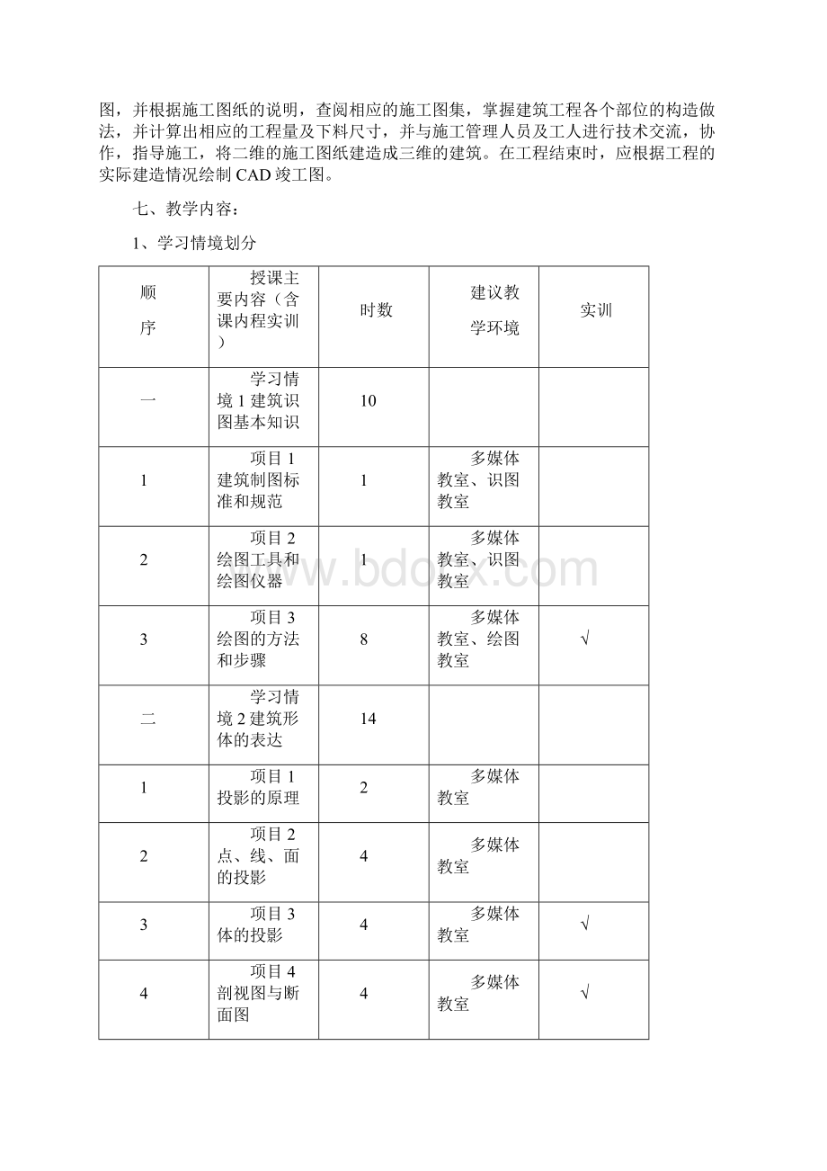 建筑识图与绘图课程标准Word文件下载.docx_第2页