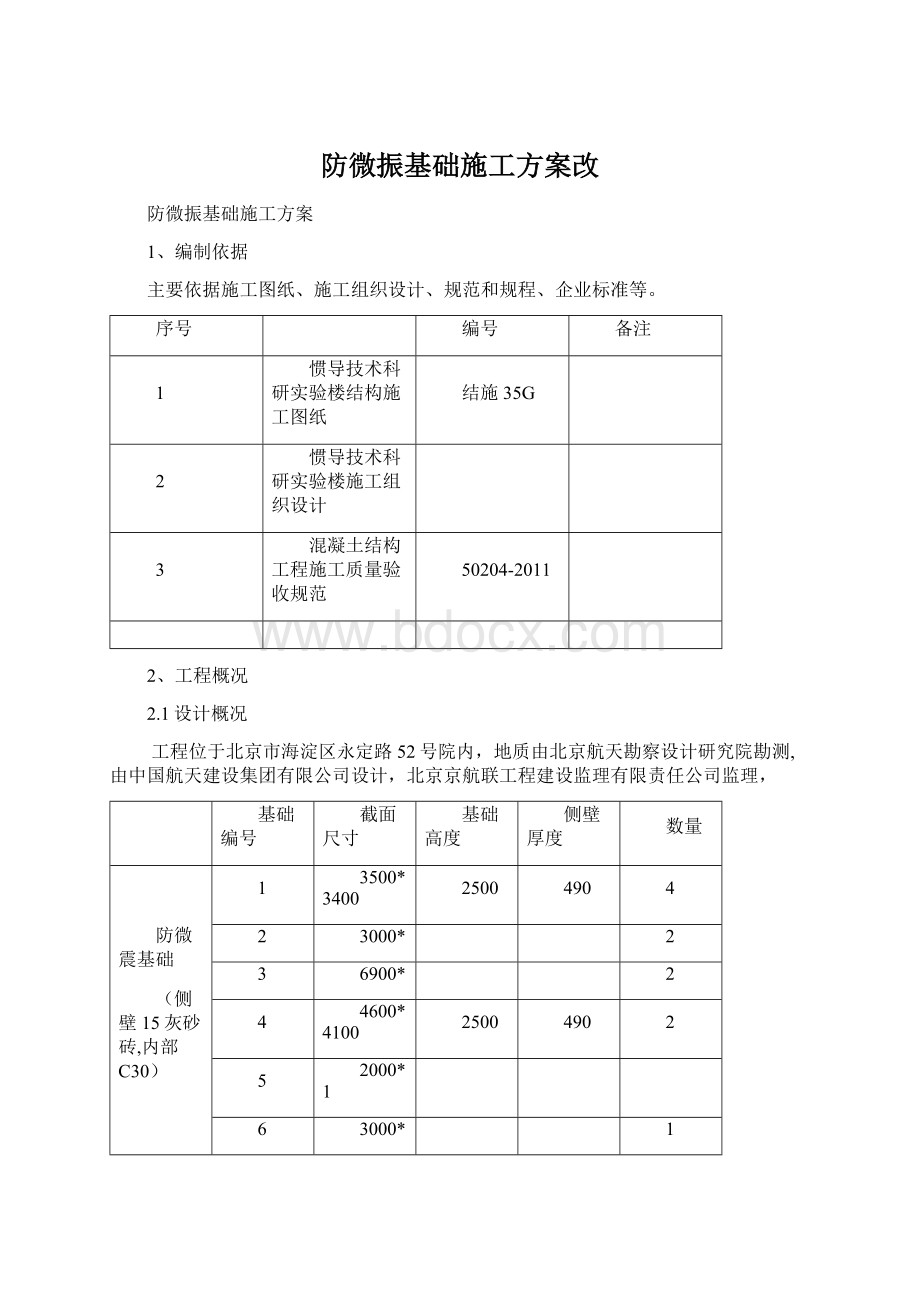 防微振基础施工方案改.docx_第1页