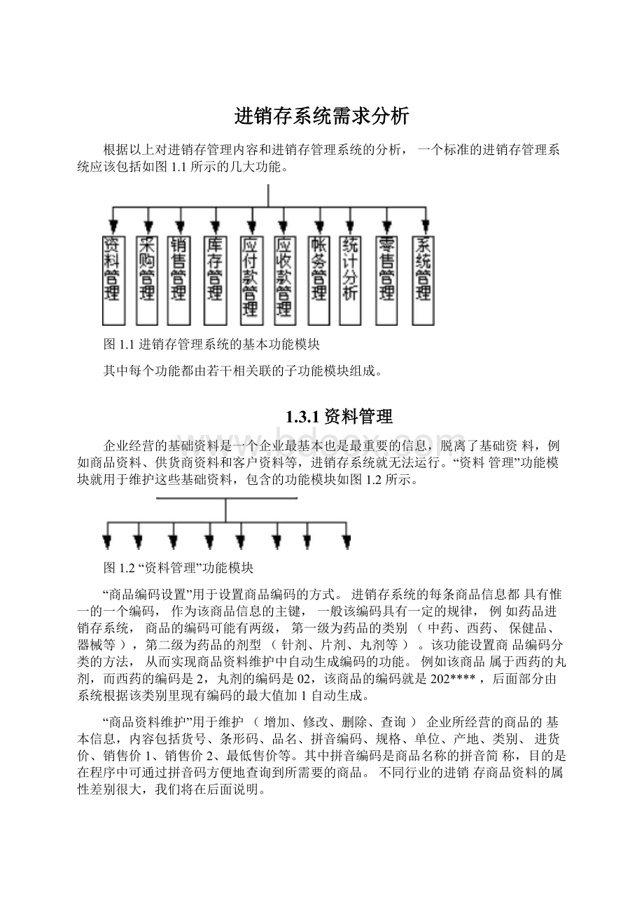 进销存系统需求分析Word文档下载推荐.docx