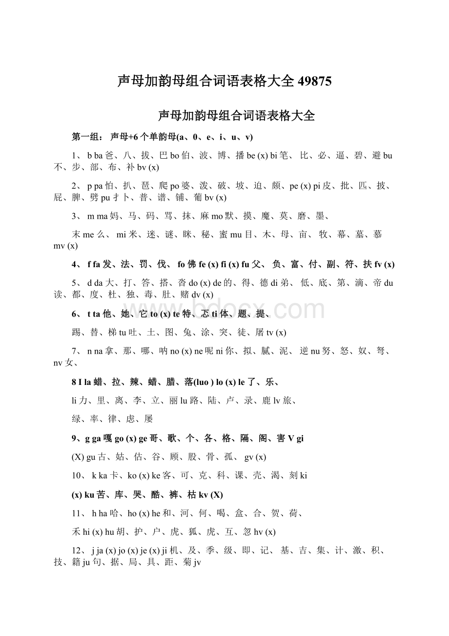 声母加韵母组合词语表格大全49875.docx_第1页