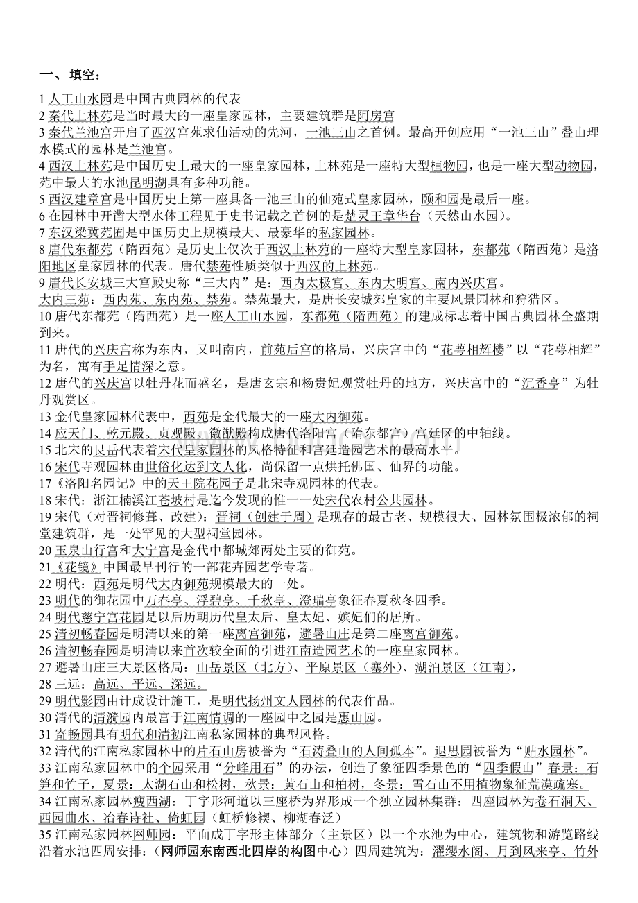 中国古典园林史试题库Word文档格式.doc