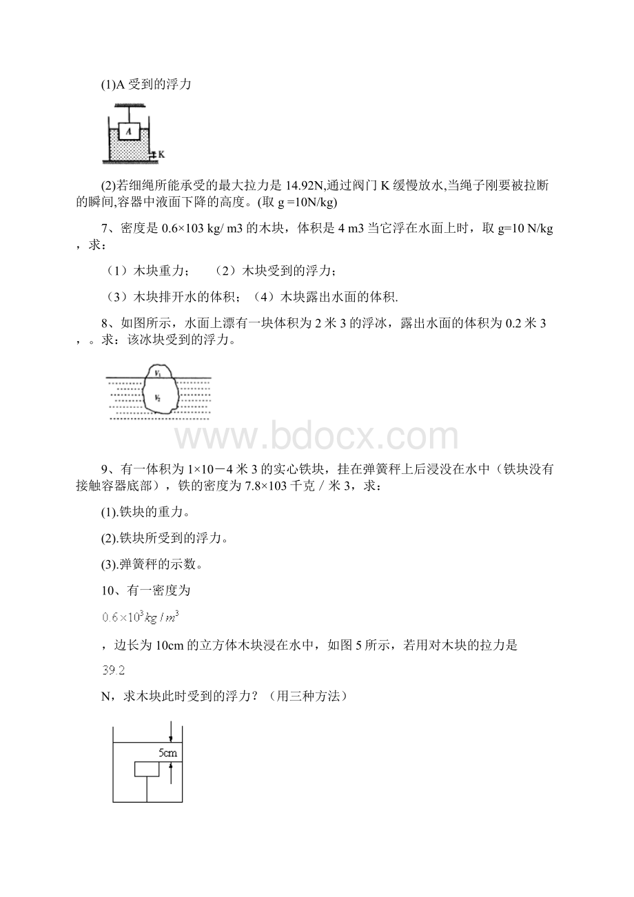 经典物理浮力计算题含答案Word文档下载推荐.docx_第2页