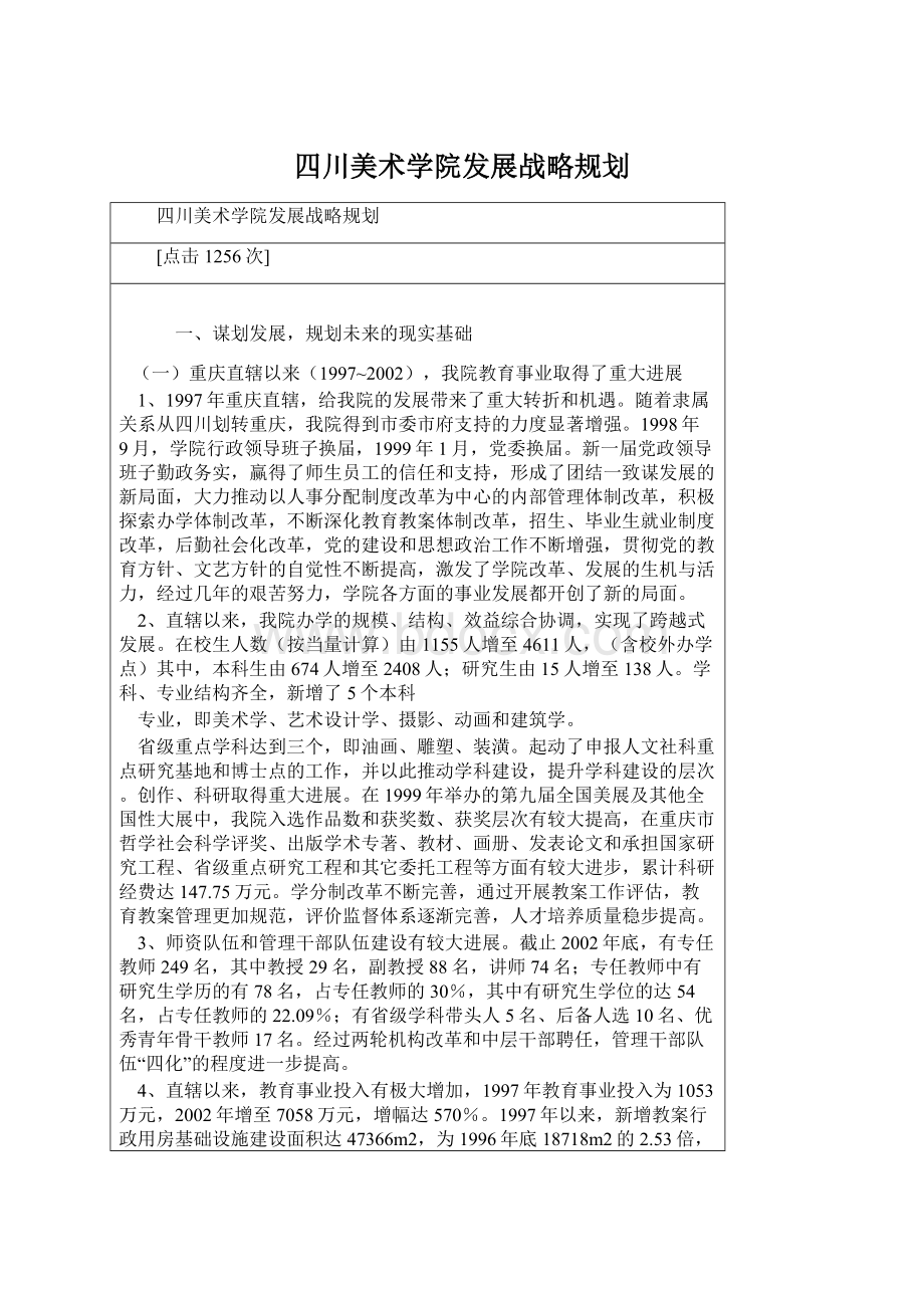 四川美术学院发展战略规划.docx_第1页