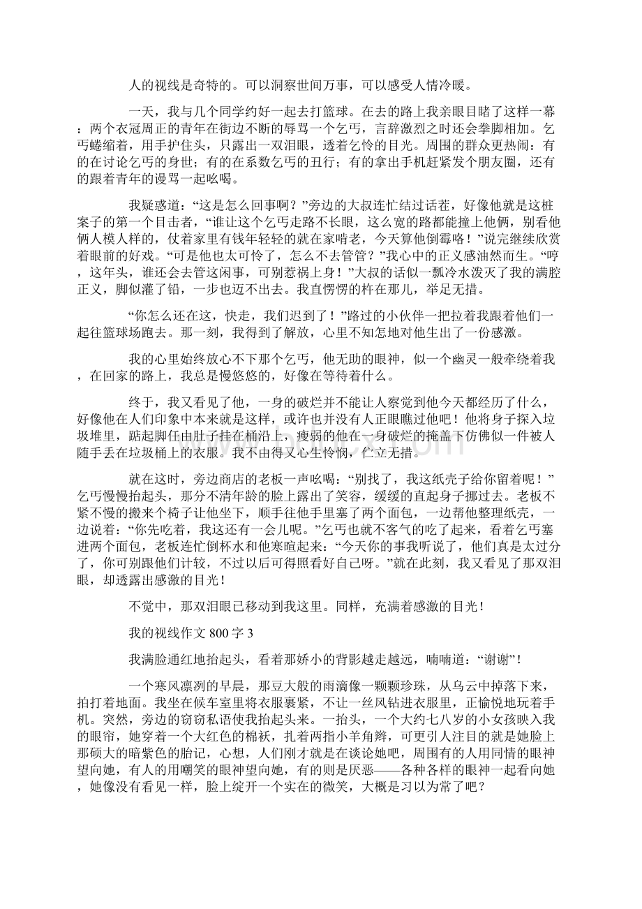 我的视线作文800字Word文档格式.docx_第2页