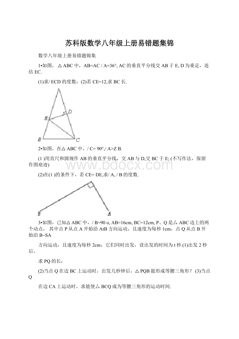 苏科版数学八年级上册易错题集锦.docx