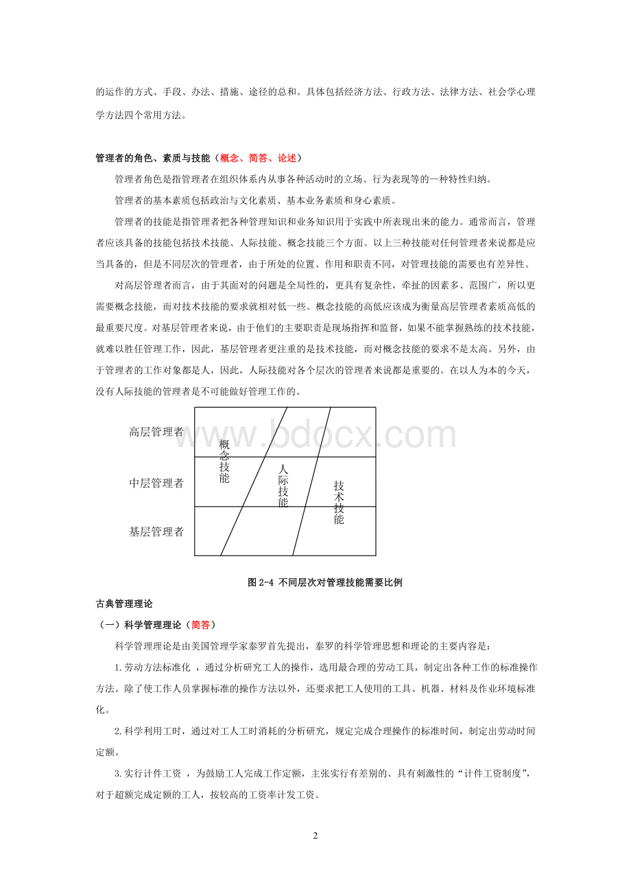 管理学复习指南2014秋.doc_第2页