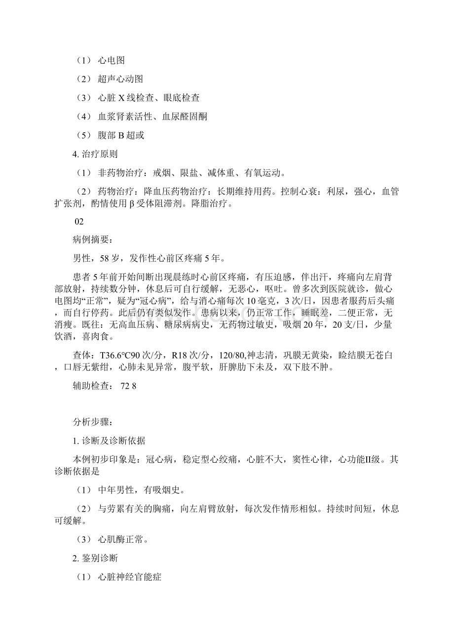 心内科常见疾病病例摘要与解析110Word格式.docx_第2页