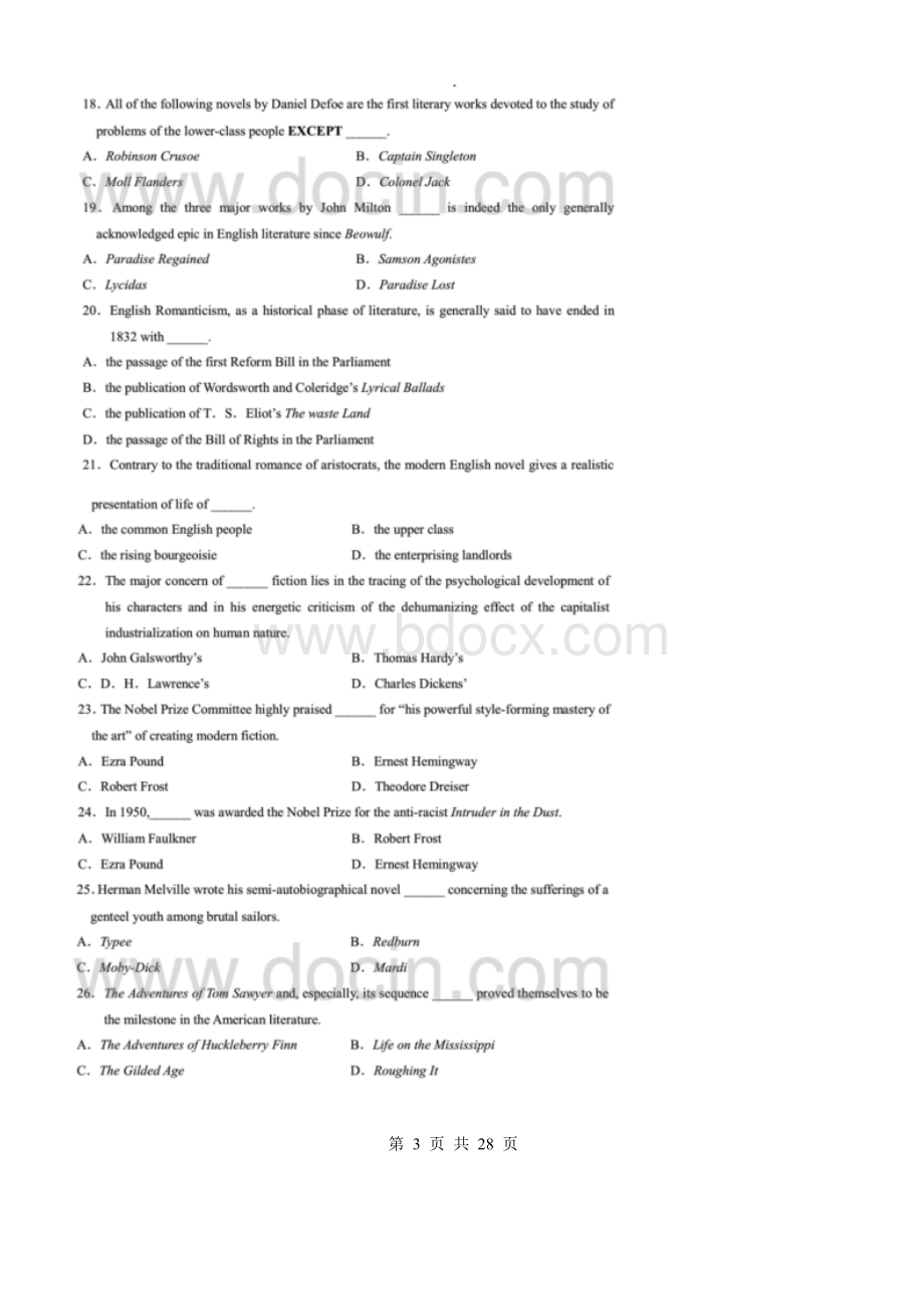 历年自考历年英美文学选读试卷及答案.doc_第3页