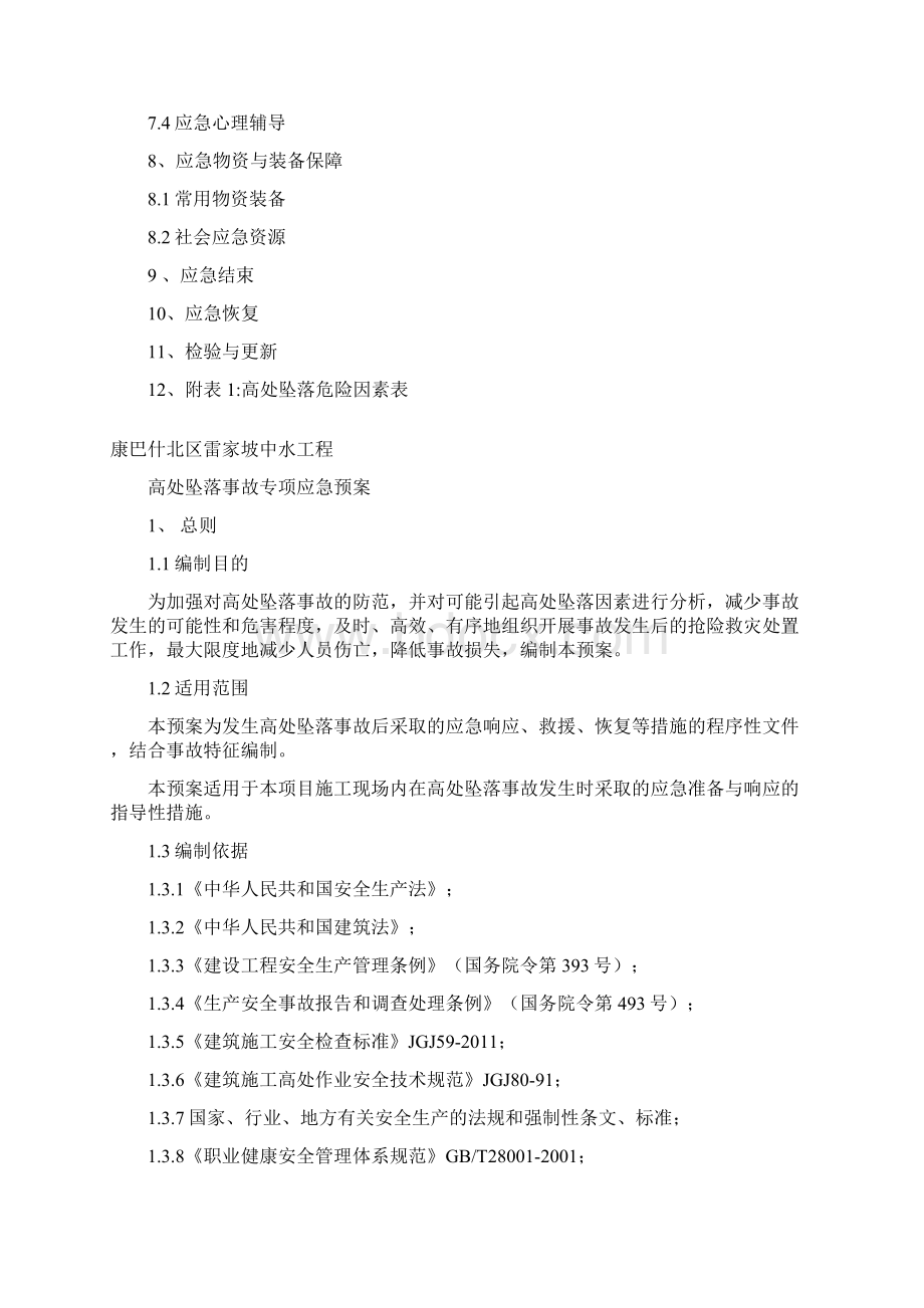 项目工程高处坠落事故专项应急预案.docx_第2页