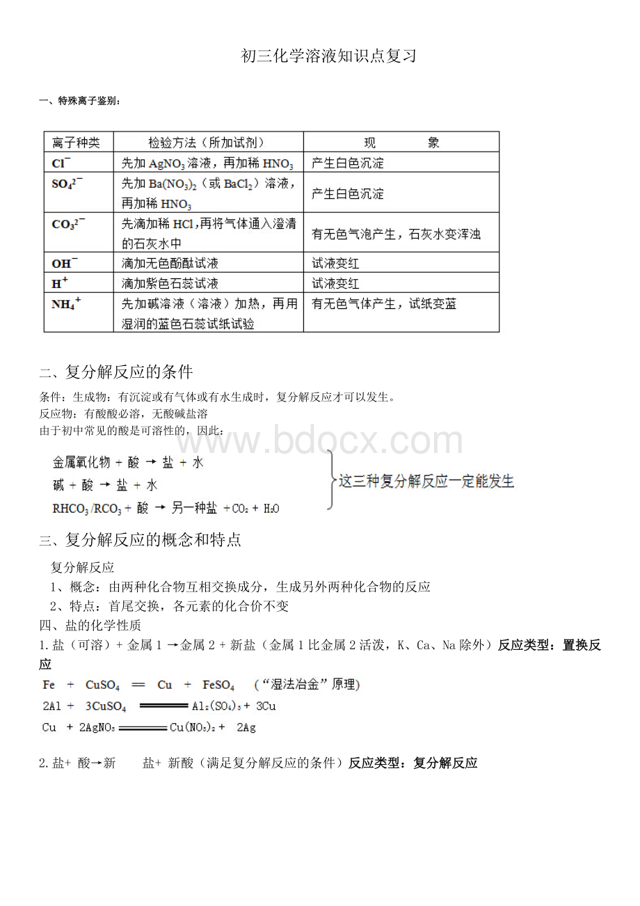 初三化学溶液知识点复习.docx