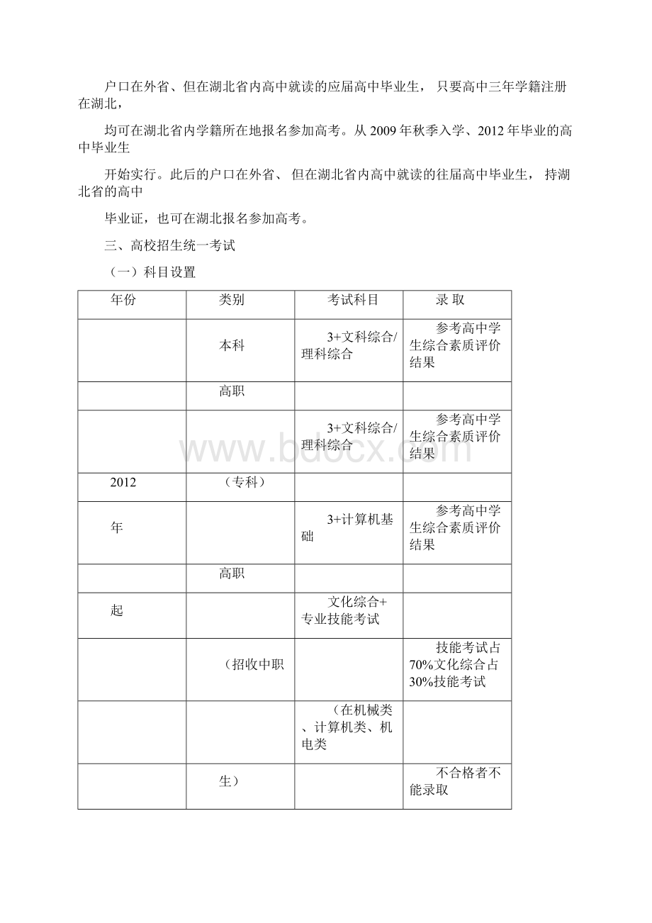 湖北普通高等学校招生测验改革方案Word格式文档下载.docx_第3页