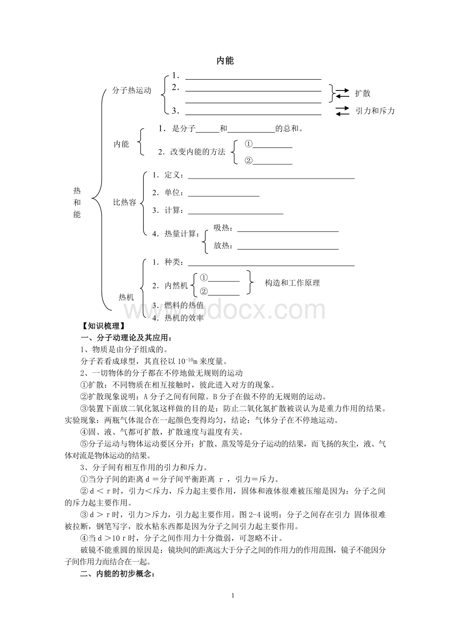 初三物理知识点内能Word下载.doc