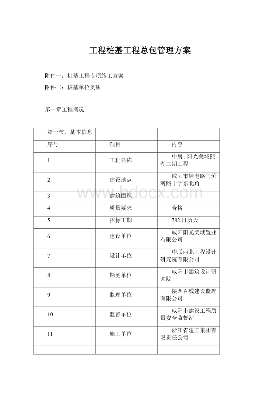 工程桩基工程总包管理方案Word文件下载.docx_第1页