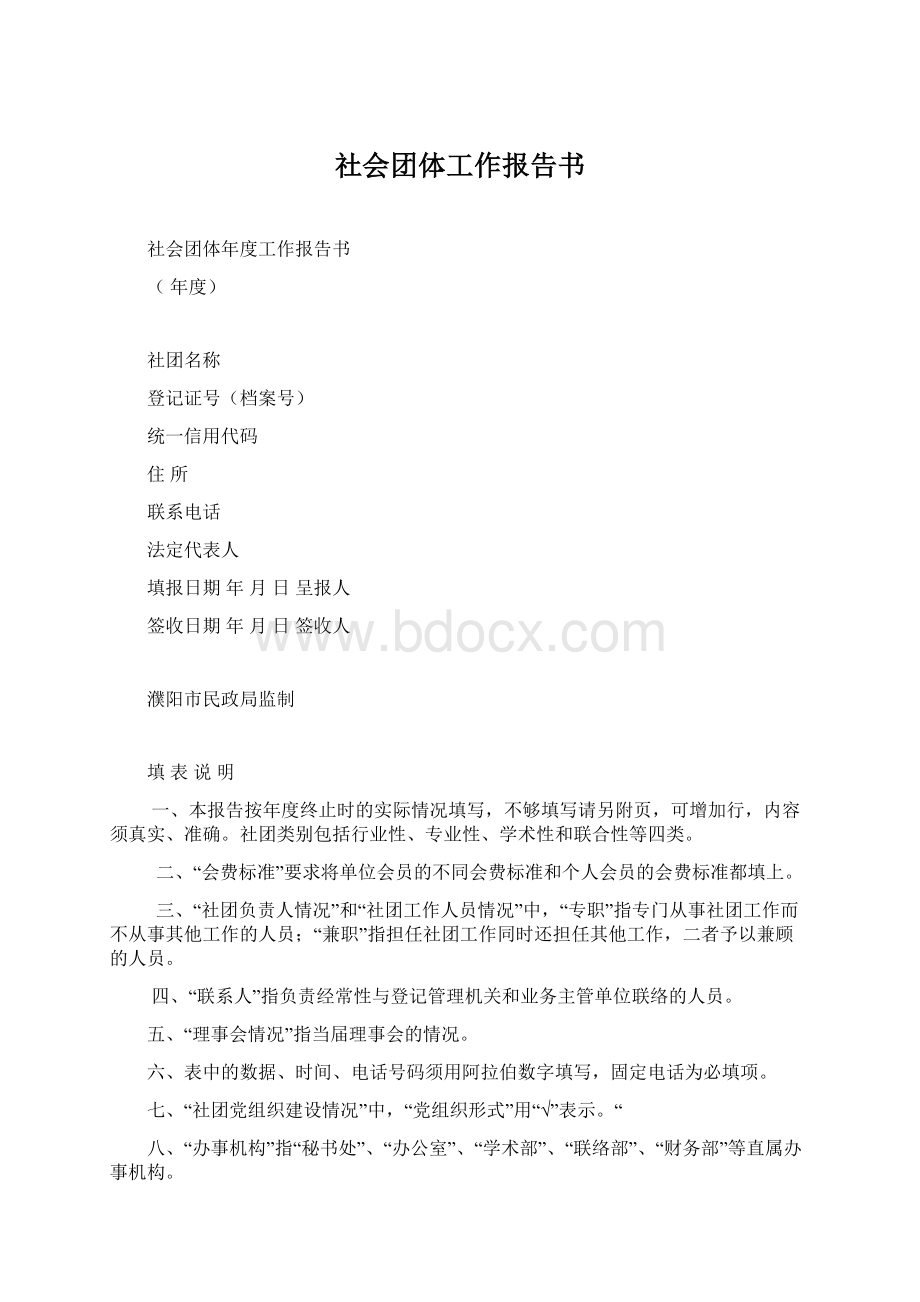 社会团体工作报告书.docx