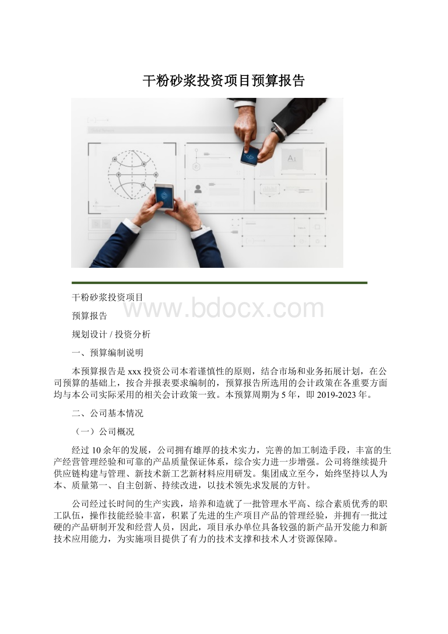 干粉砂浆投资项目预算报告.docx_第1页