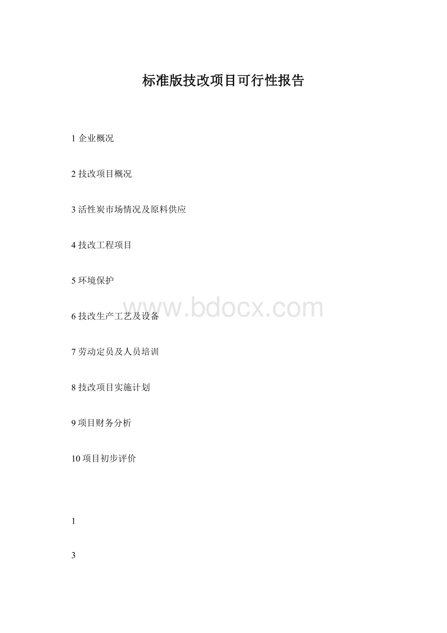 标准版技改项目可行性报告Word格式.docx_第1页