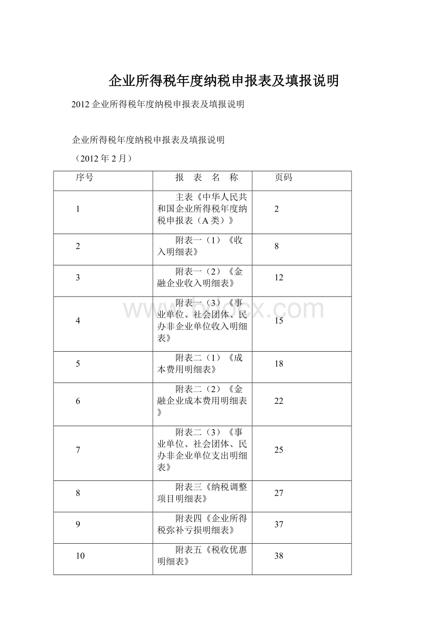 企业所得税年度纳税申报表及填报说明Word文档格式.docx_第1页