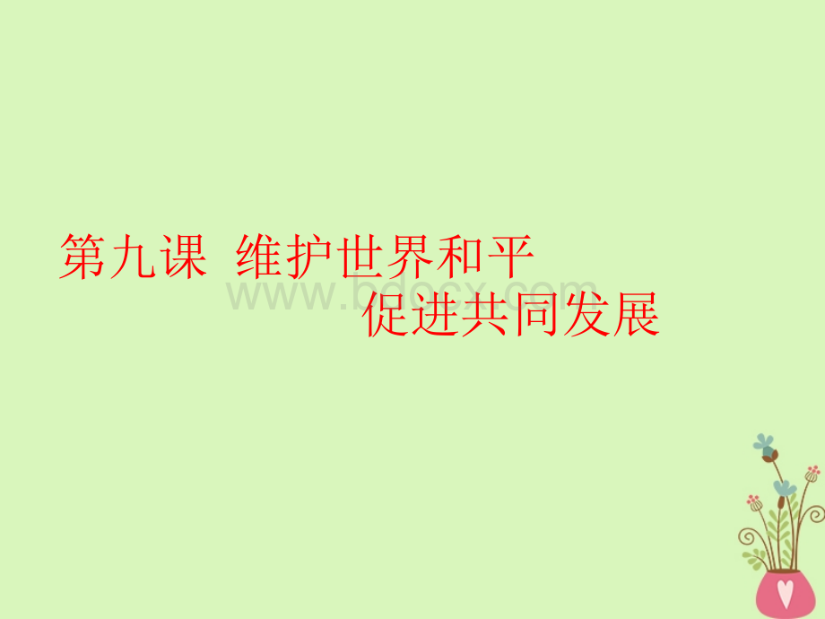 A版第四单元当代国际社会第九课维护世界和平促进共同发展课件新人教版必修2201804221121PPT文档格式.ppt