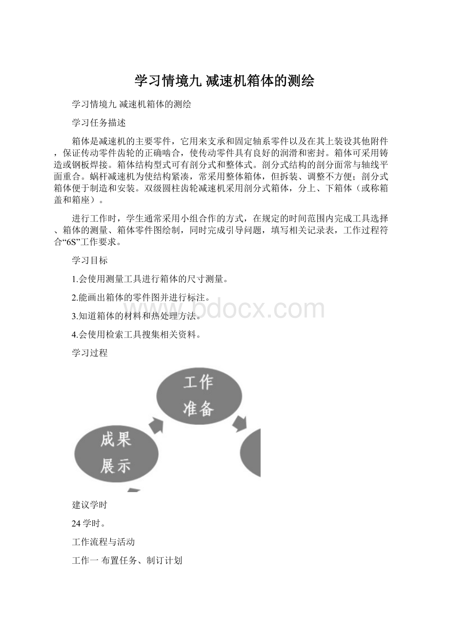 学习情境九 减速机箱体的测绘.docx