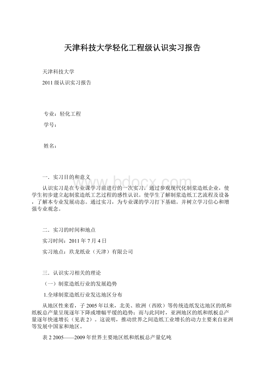 天津科技大学轻化工程级认识实习报告Word下载.docx_第1页