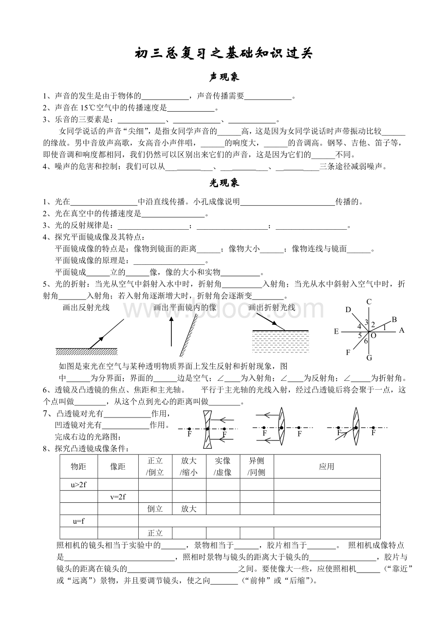 初三总复习之基础知识过关Word格式.doc