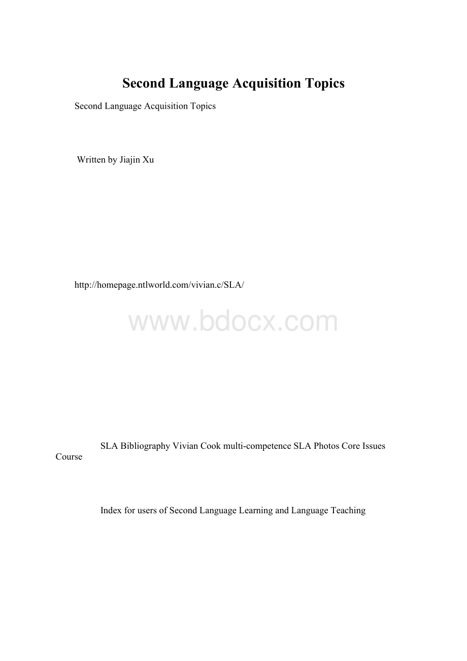 Second Language Acquisition Topics文档格式.docx