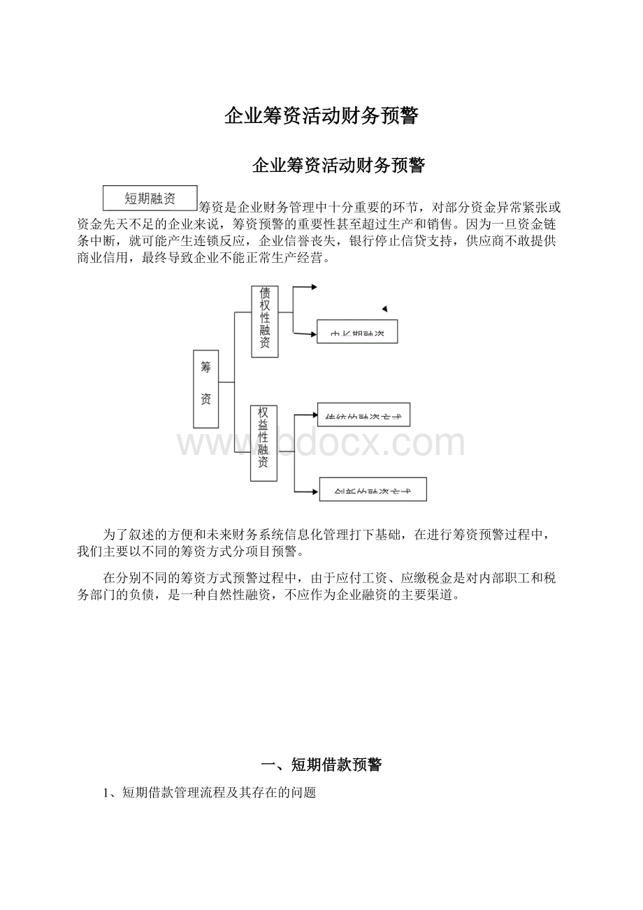 企业筹资活动财务预警Word文件下载.docx