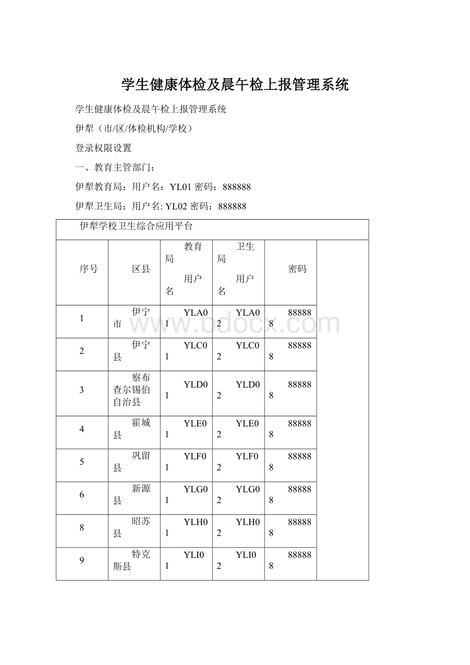 学生健康体检及晨午检上报管理系统Word格式文档下载.docx