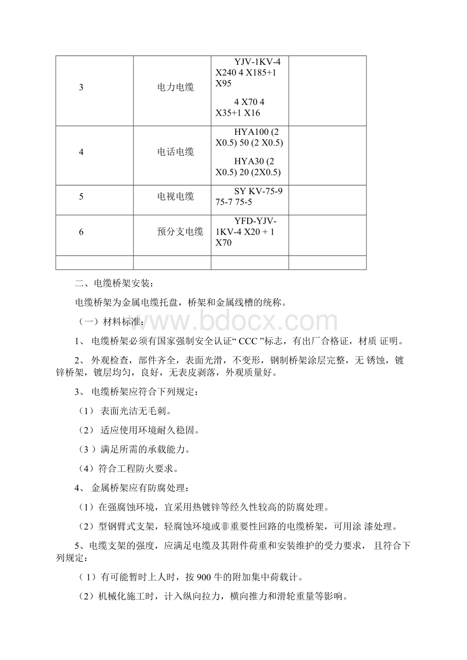 电缆桥架电缆安装施工方案Word文件下载.docx_第2页