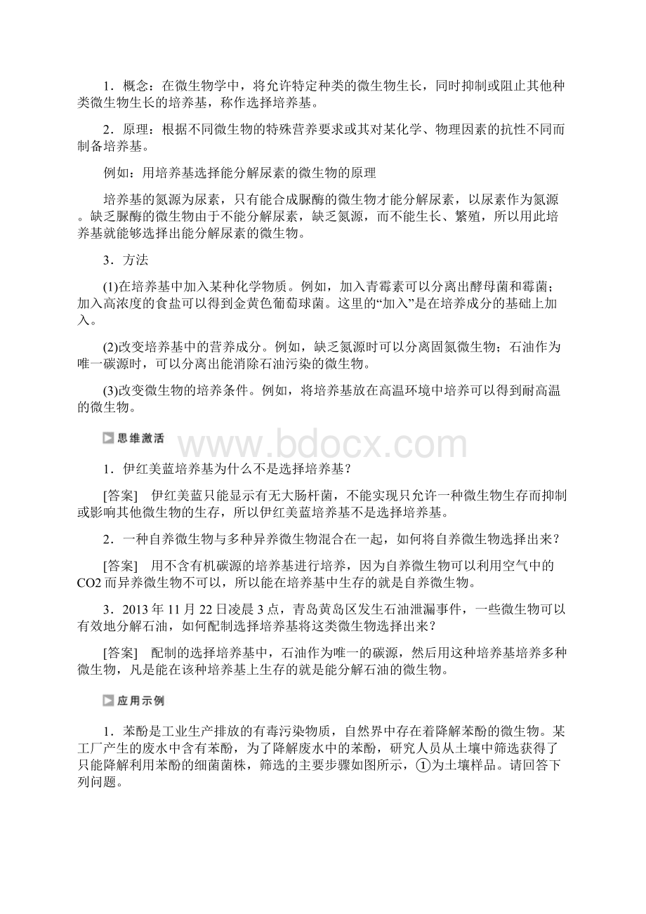 高中生物选修一学案22 土壤中分解尿素的细菌的分离与计数.docx_第3页