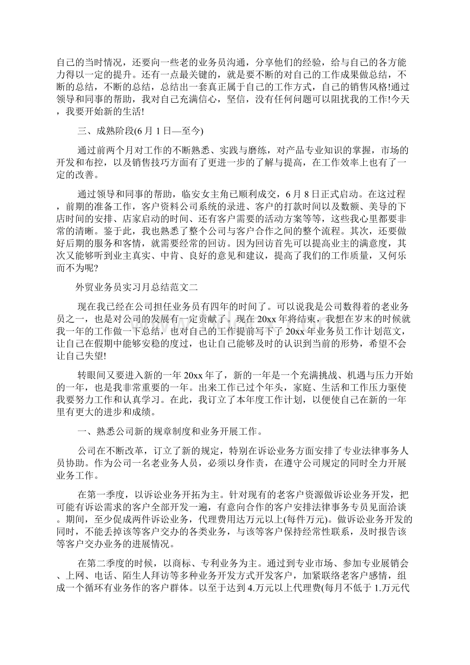 外贸业务员实习月总结.docx_第3页