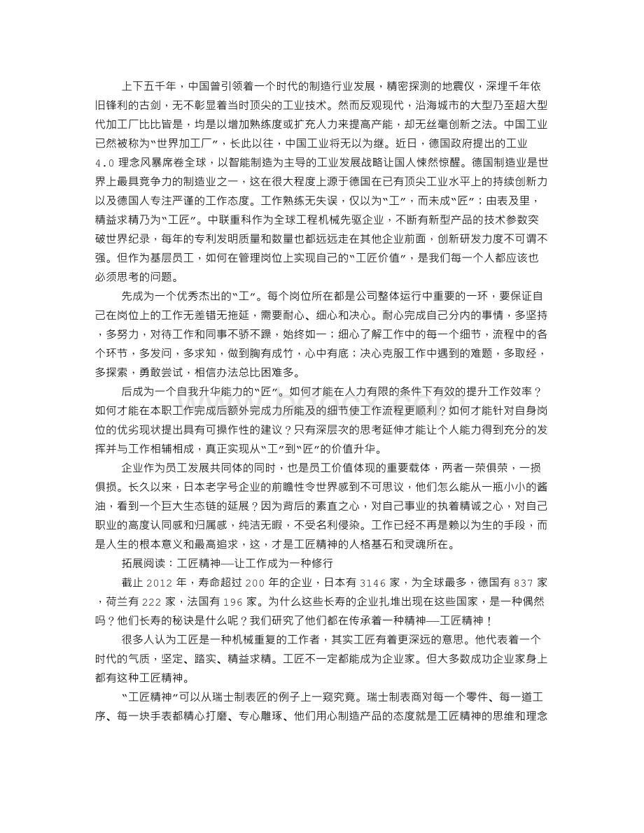 极致工匠精神学习心得.doc