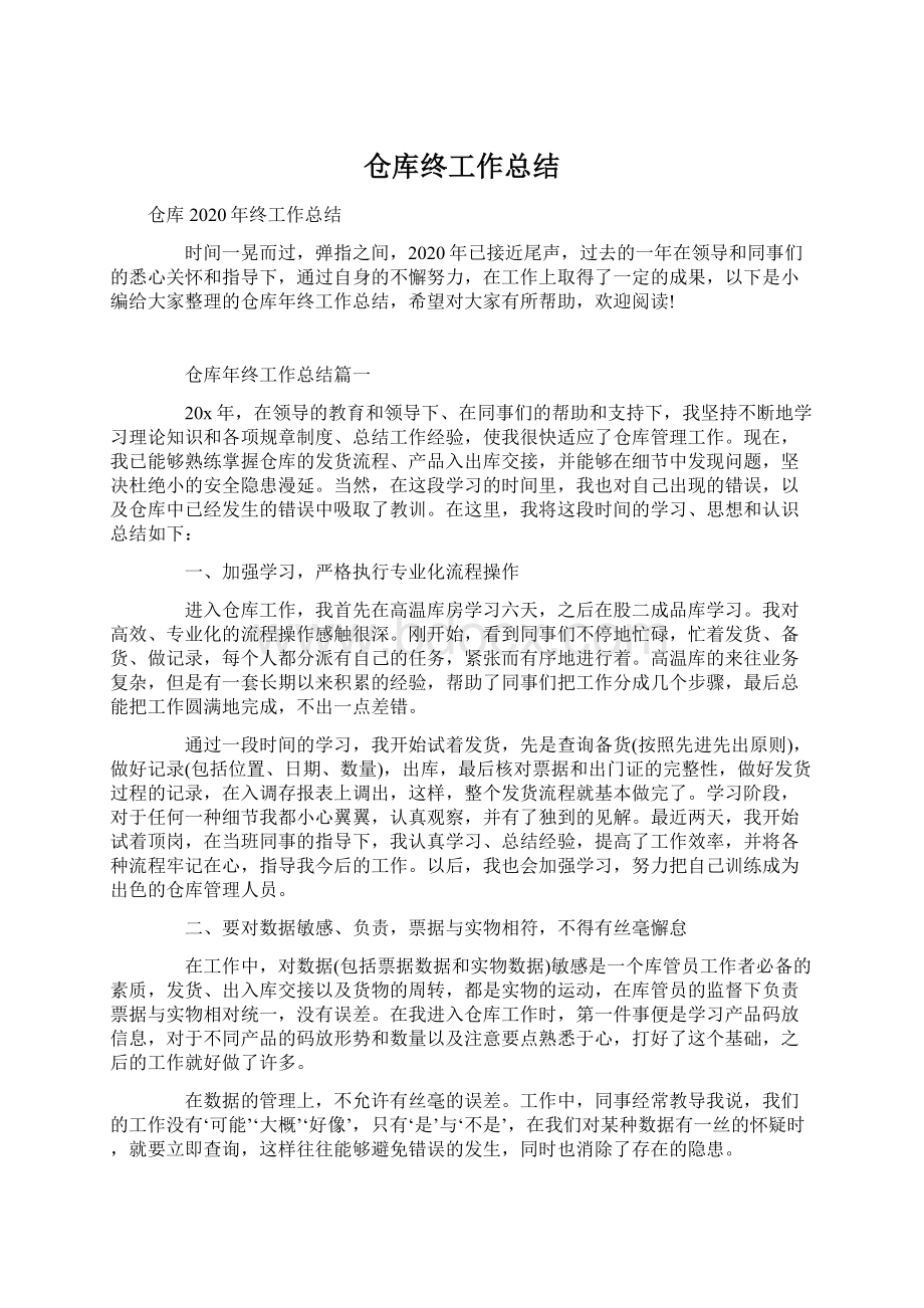 仓库终工作总结.docx