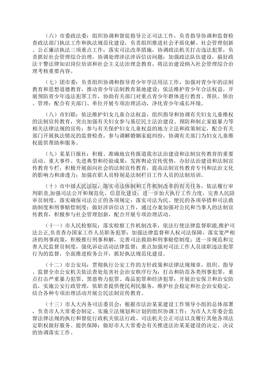 法治建设工作领导小组成员单位职责分工Word文件下载.docx_第3页