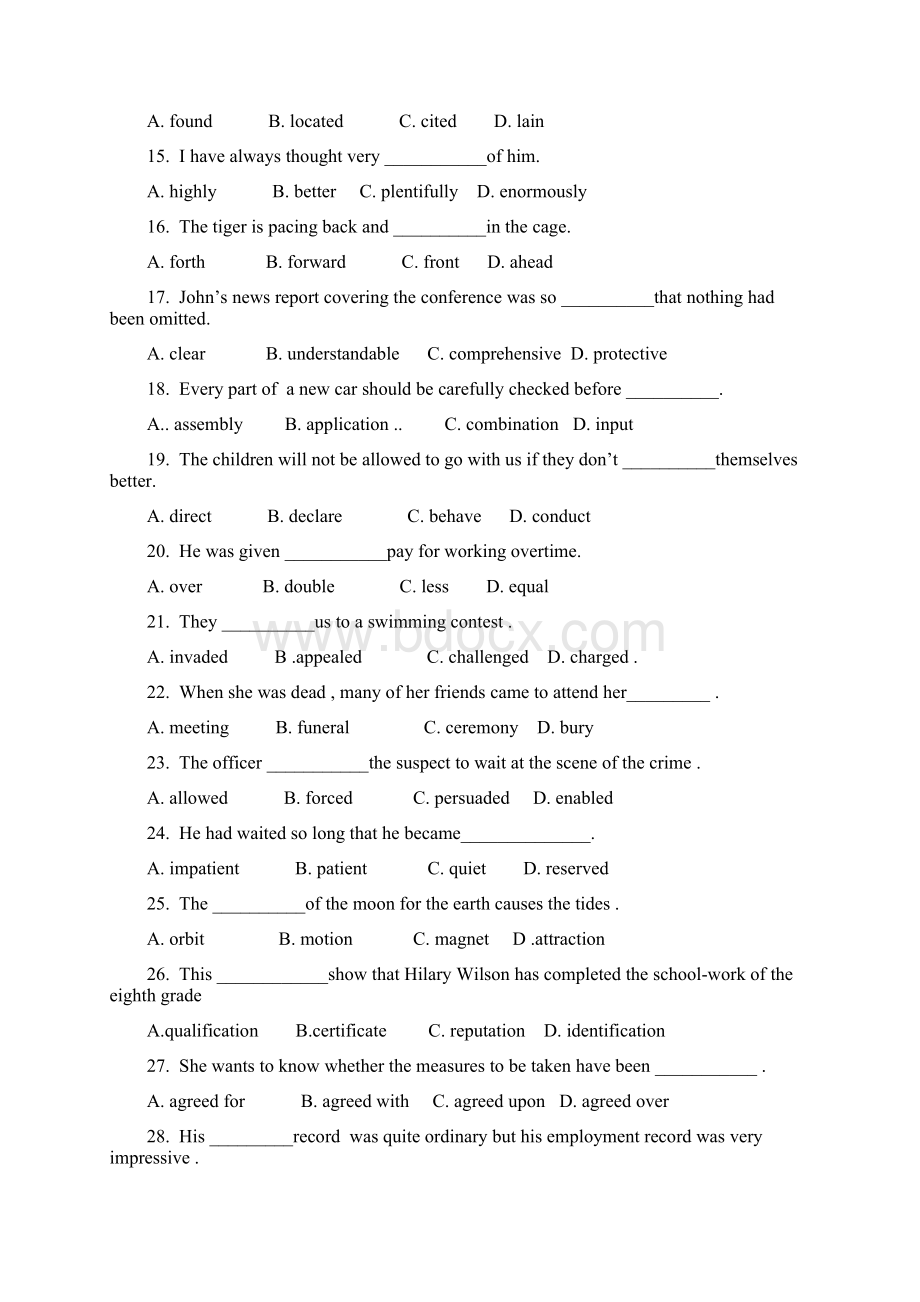 大学英语三级词汇100题.docx_第2页