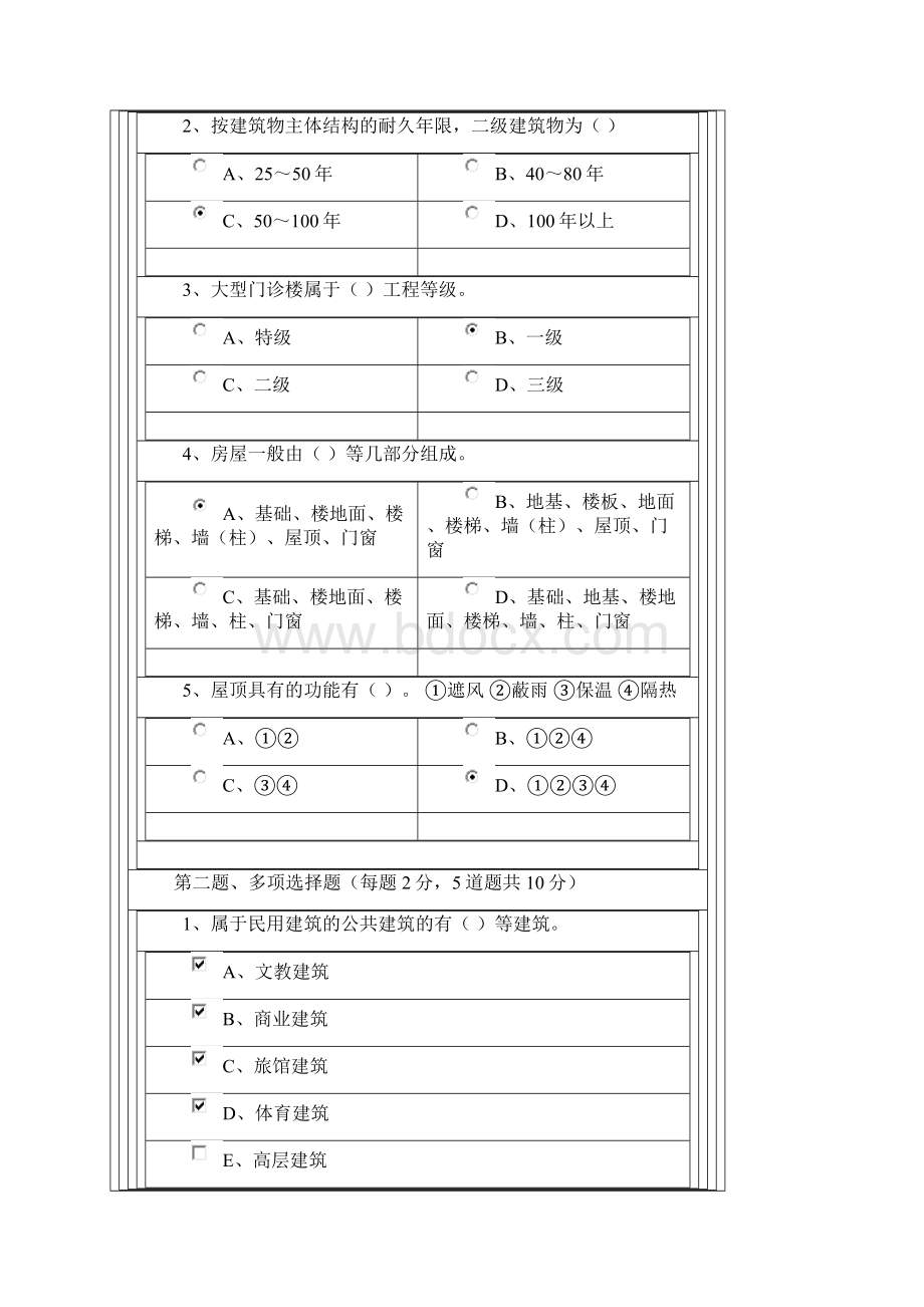 完整版郑大远程教育学院1010《建筑构造》在线测试及答案.docx_第2页