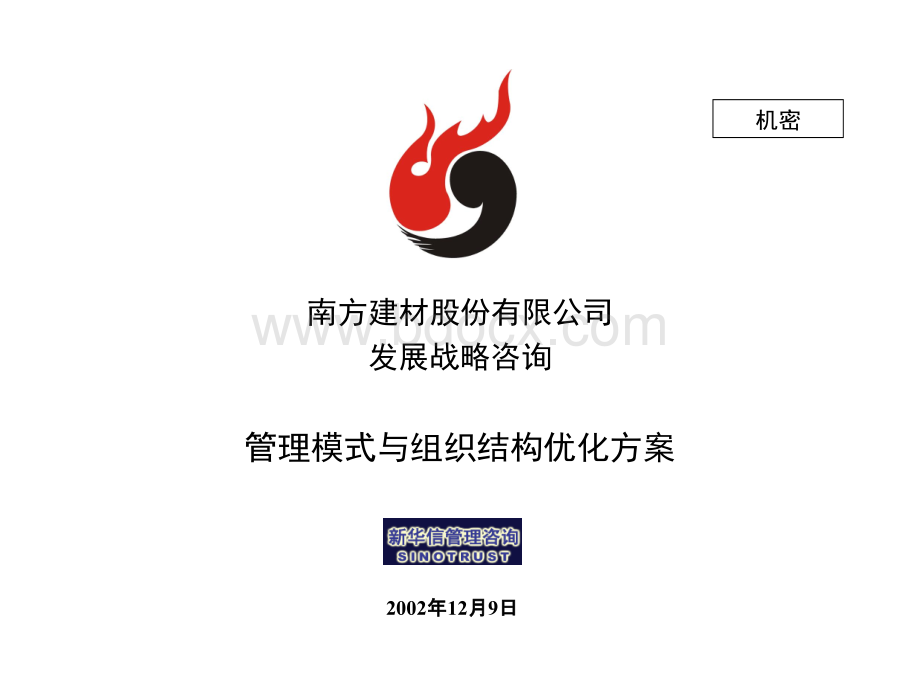 南方建材管理模式与组织结构方案021209.ppt