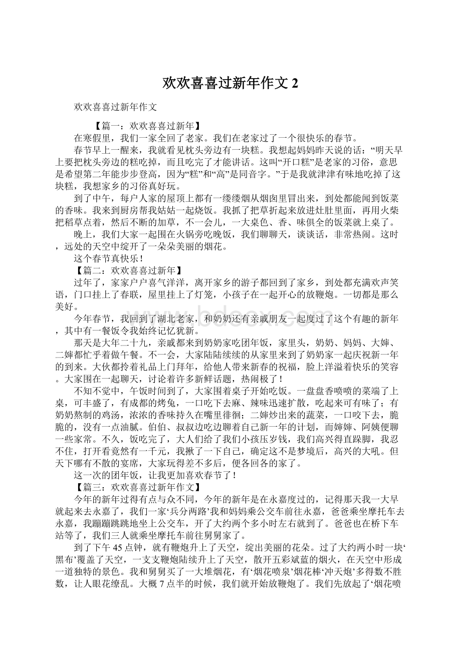 欢欢喜喜过新年作文2.docx