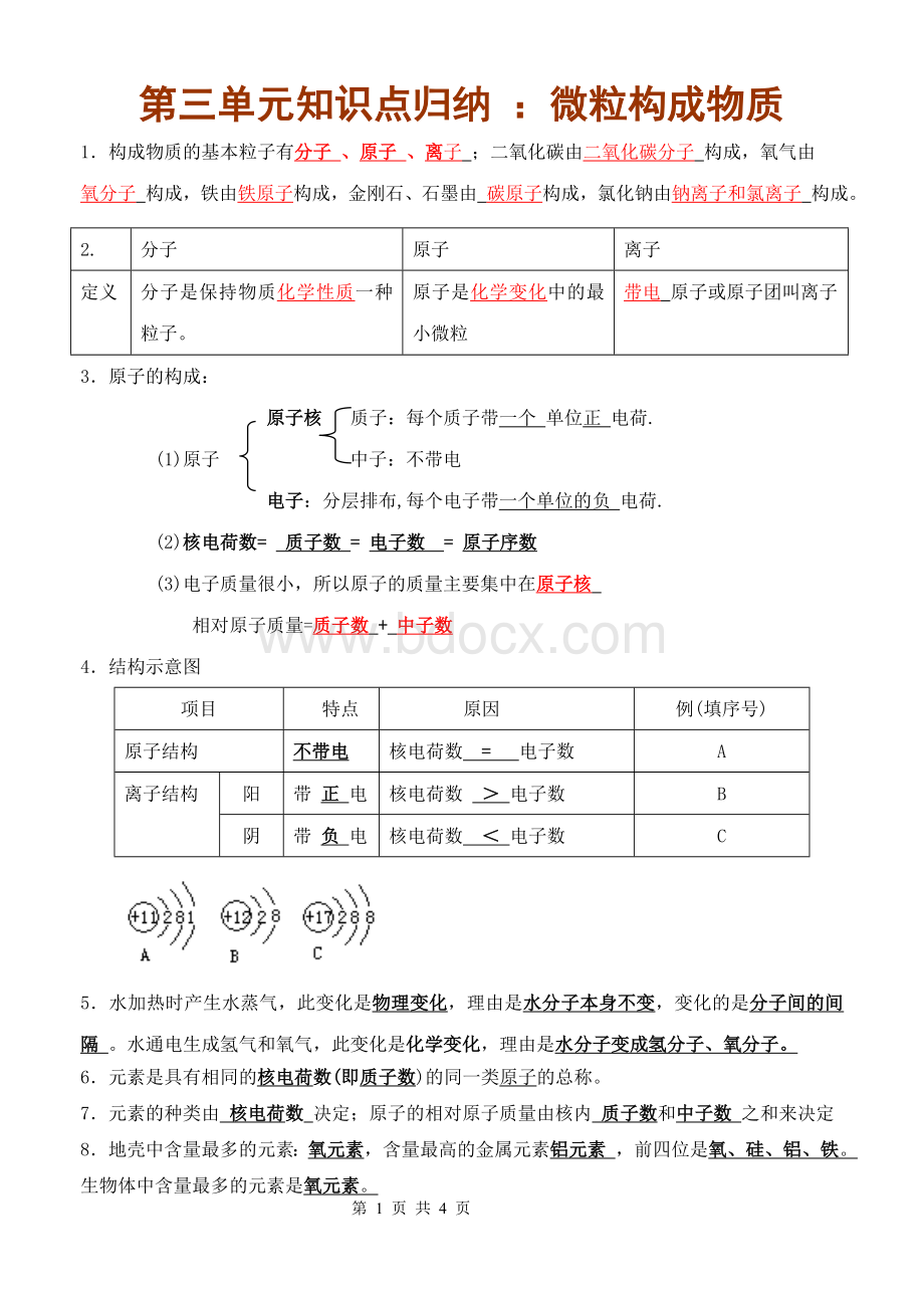 初三化学第三单元知识点归纳Word下载.doc_第1页