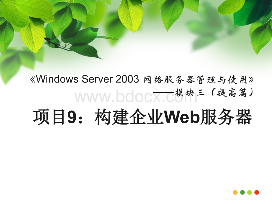 构建企业Web服务器课件.ppt