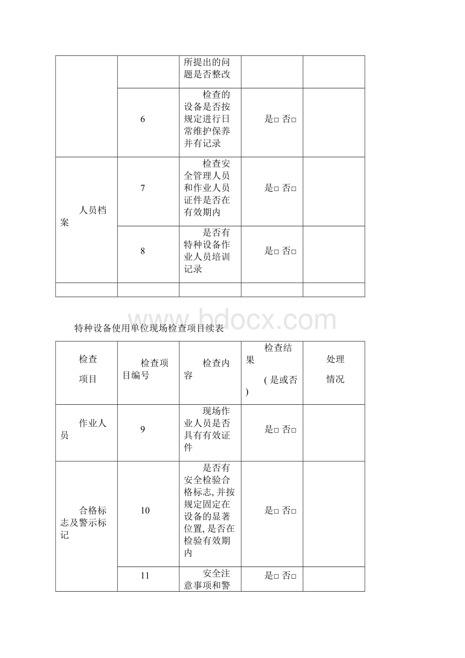 特种设备使用单位安全检查项目表模板.docx_第2页