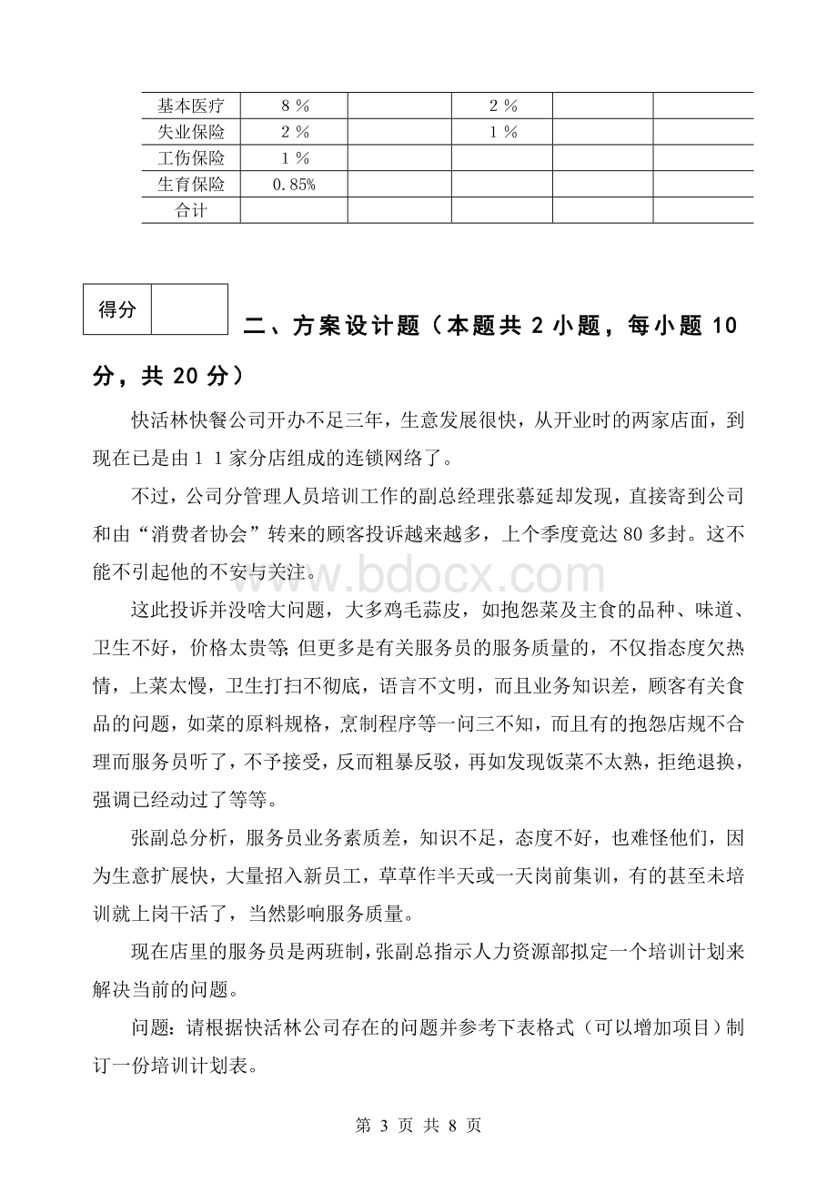 《人力资源开发与管理课程》实训试卷1Word格式文档下载.doc_第3页