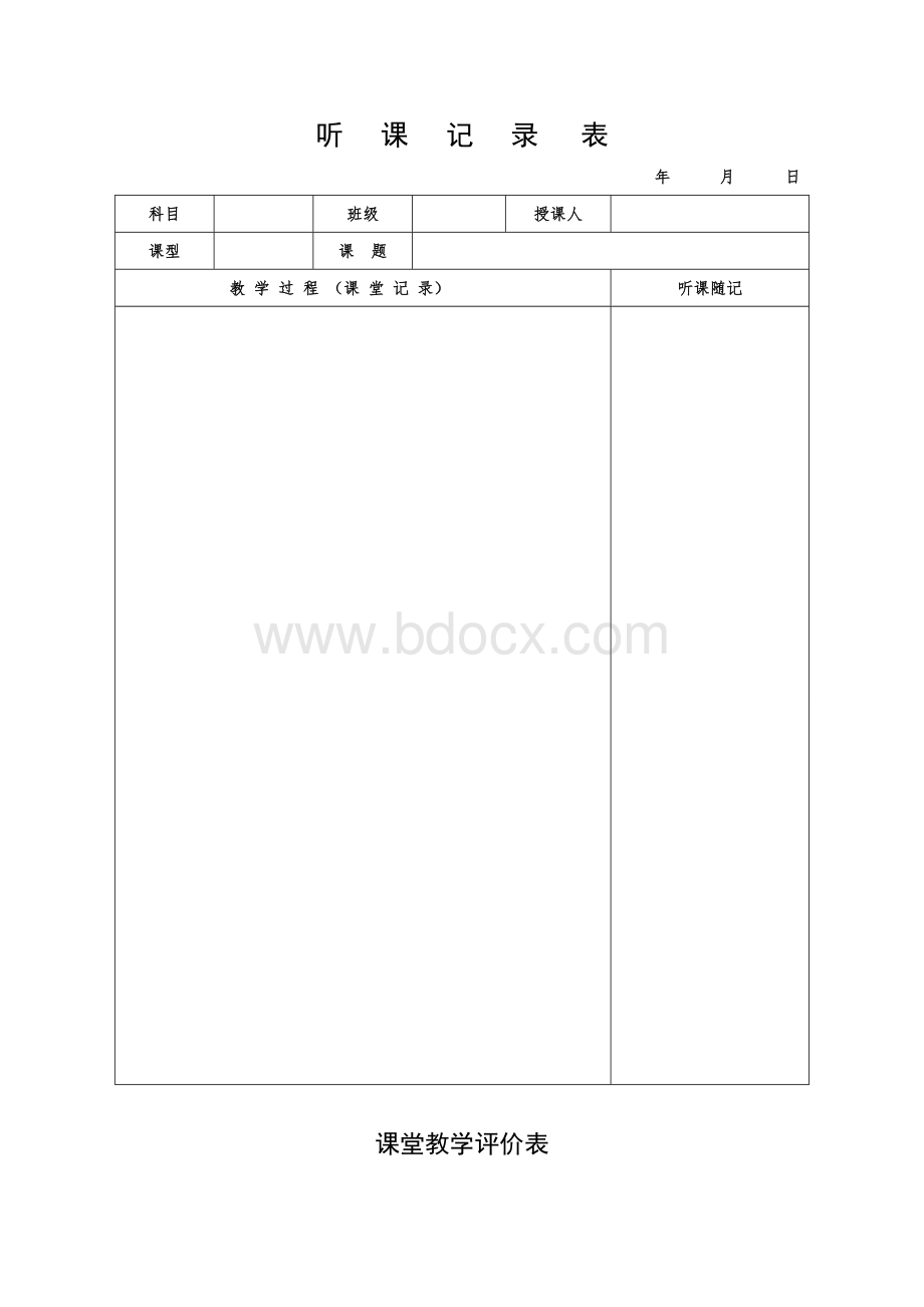 听课记录表格Word文档下载推荐.doc_第1页